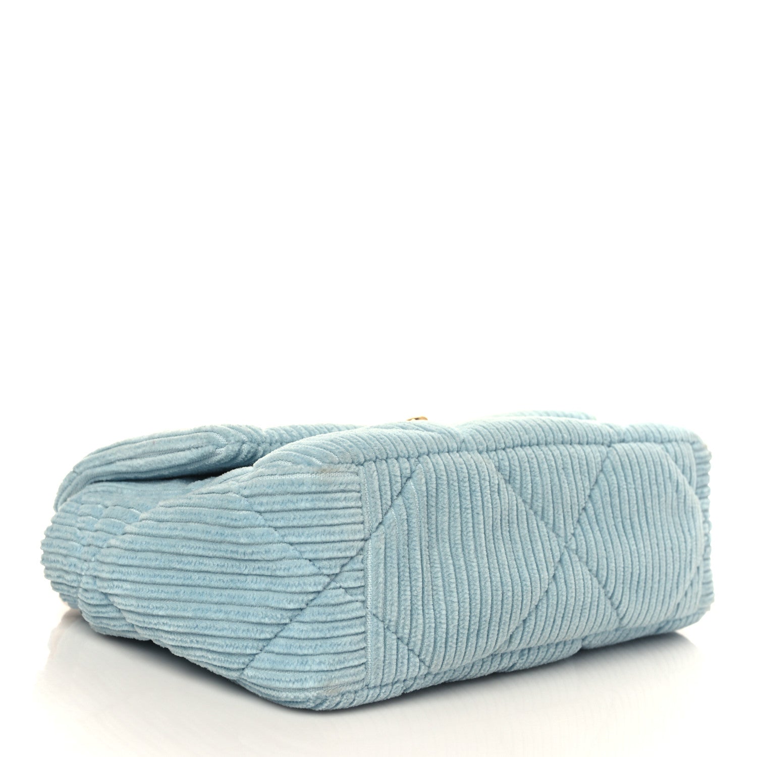 Chanel Corduroy Quilted Medium Chanel 19 Flap Light Blue 4 of 9