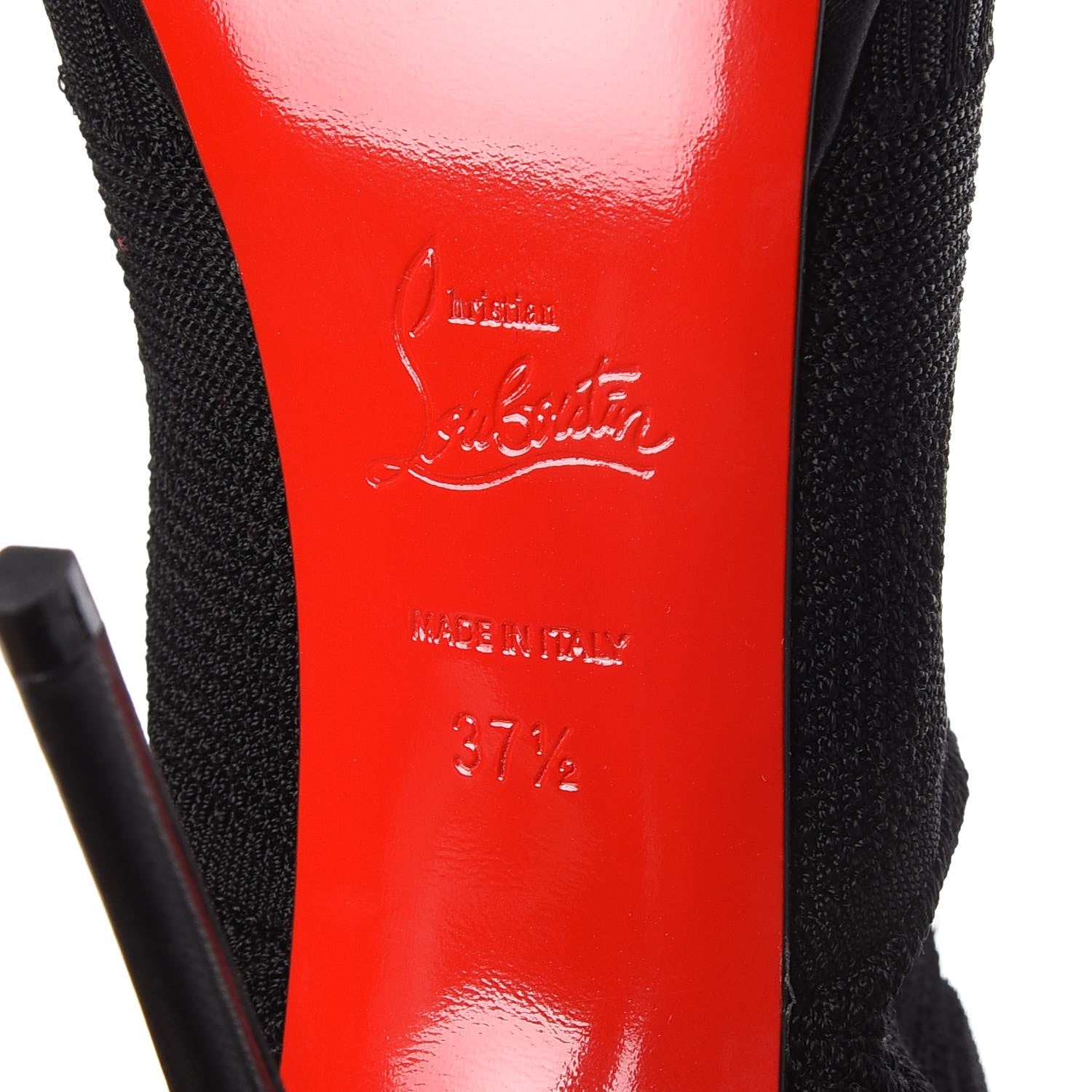 Christian Louboutin Maille Tricot Nappa Cheminene 120 Sock Ankle Boots 37.5 Black 6 of 8