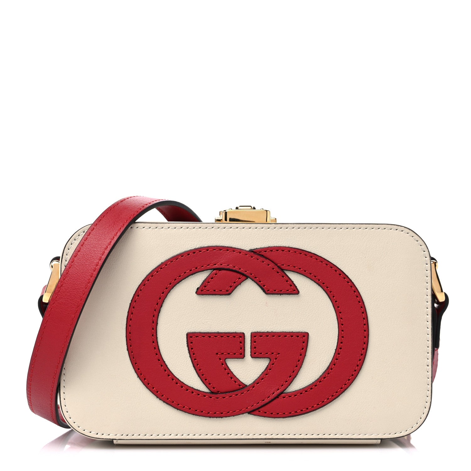 Gucci Vitello Eclipse Mini Interlocking G Shoulder Bag Mystic White Hibiscus Red 1 of 11