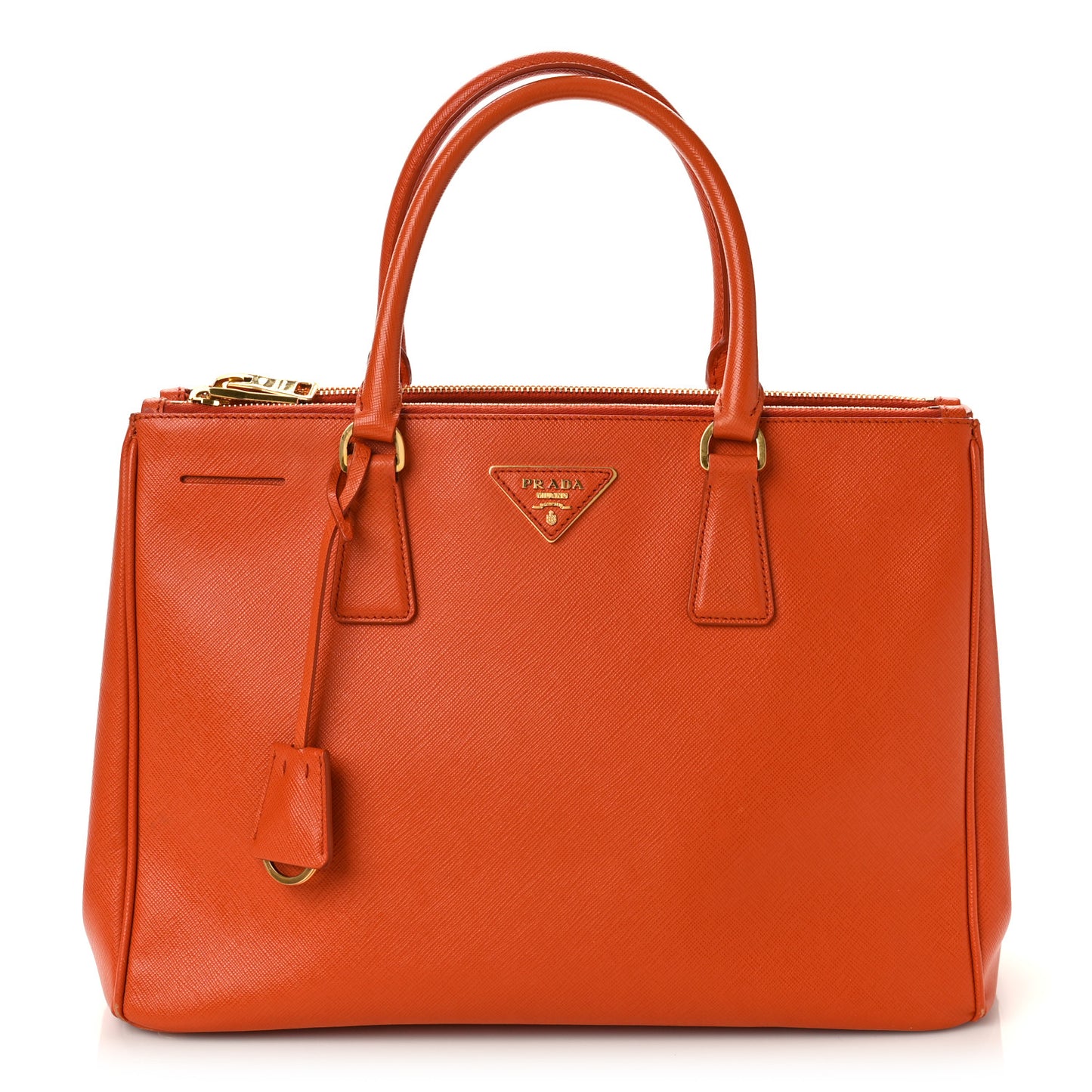 Saffiano Medium Galleria Double Zip Tote Papaya