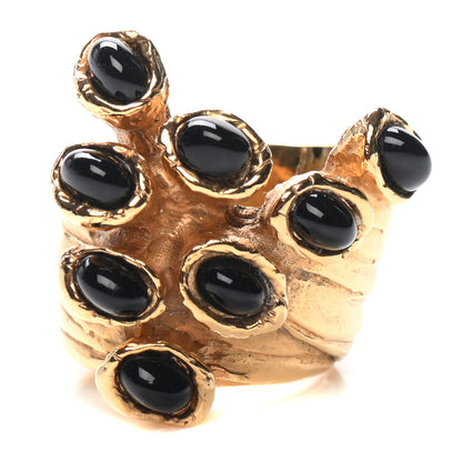 Saint Laurent Arty Dots Ring 8 Gold Black 1 of 4