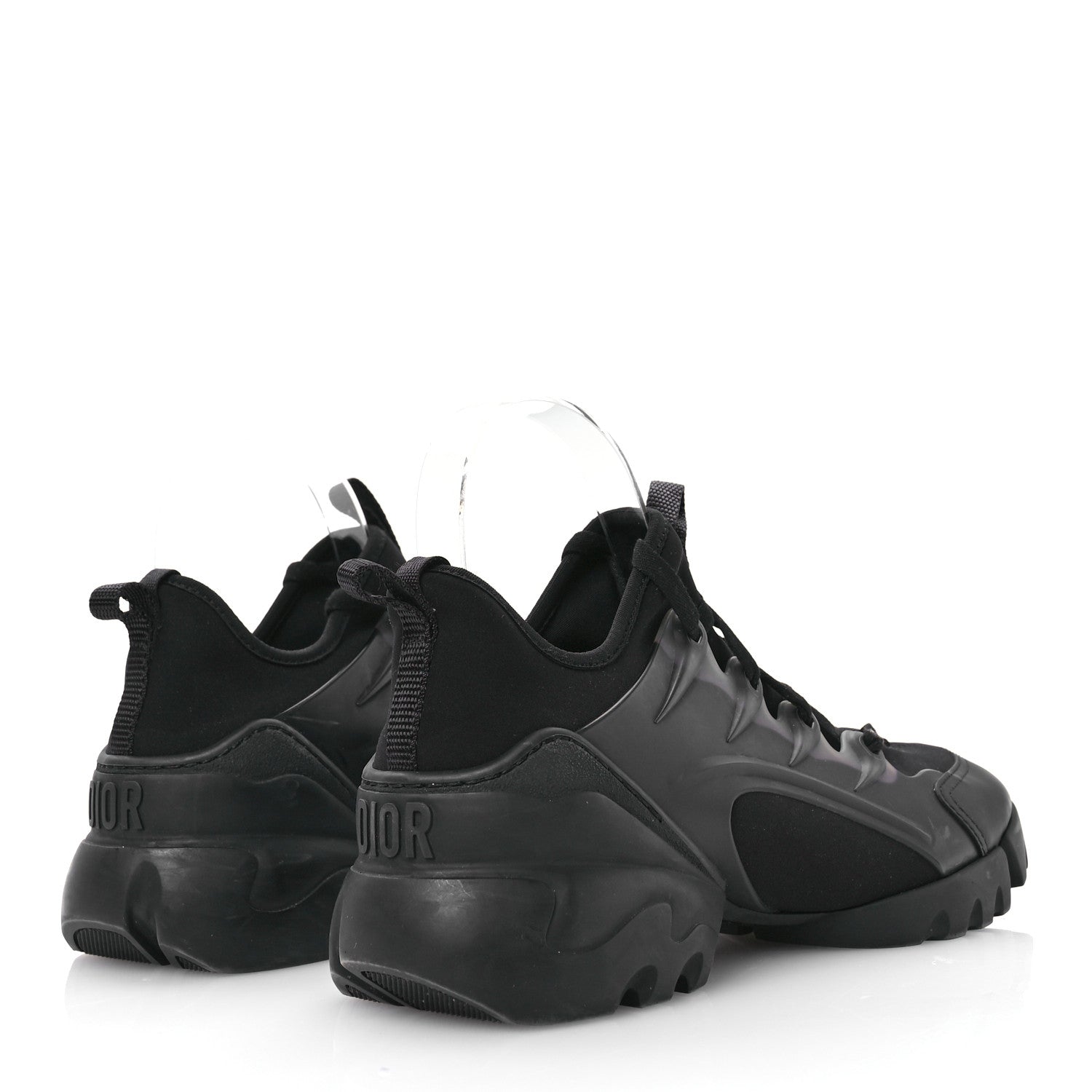 Christian Dior Neoprene Rubber Womens D-Connect Sneakers 37.5 Black 4 of 8