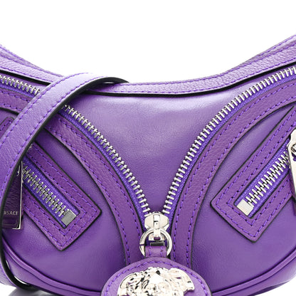 Versace Calfskin Mini Repeat Zip Hobo Purple 8 of 10
