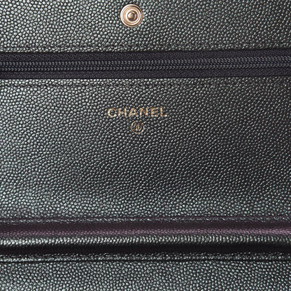 Chanel Iridescent Caviar Quilted Wallet On Chain WOC Black 6 of 11
