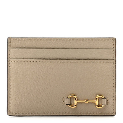 Gucci Textured Dollar Calfskin Horsebit 1955 Card Holder Beige 1 of 6