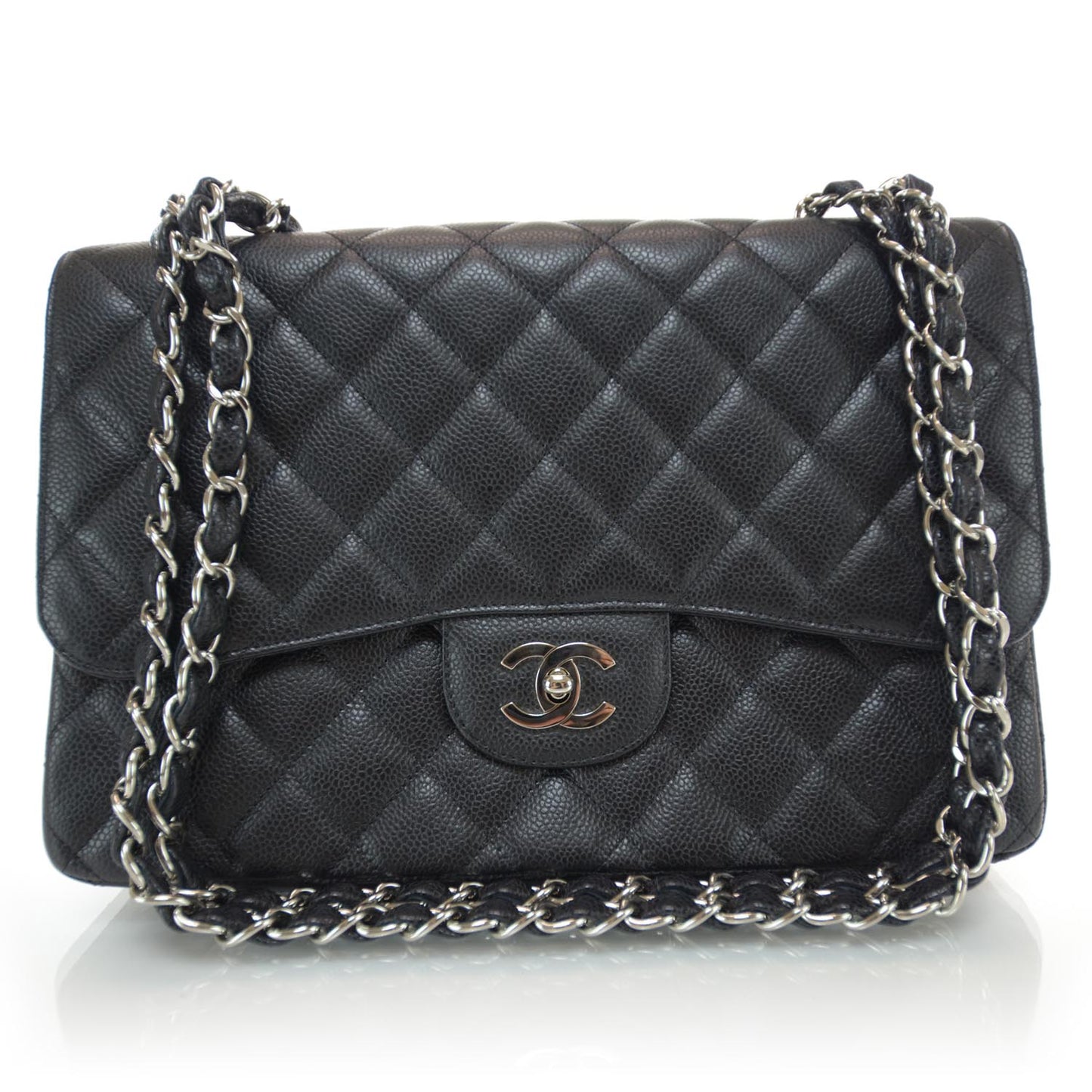 Caviar Jumbo Single Flap Black