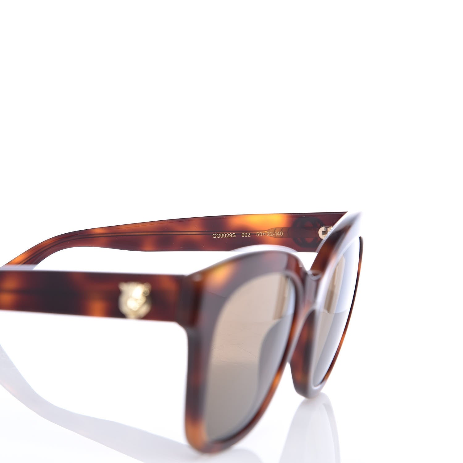 Gucci Acetate Square Frame Sunglasses GG0029S Tortoise 4 of 6