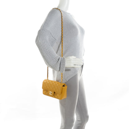 Chanel Lambskin Quilted Mini Rectangular Flap Yellow 2 of 8