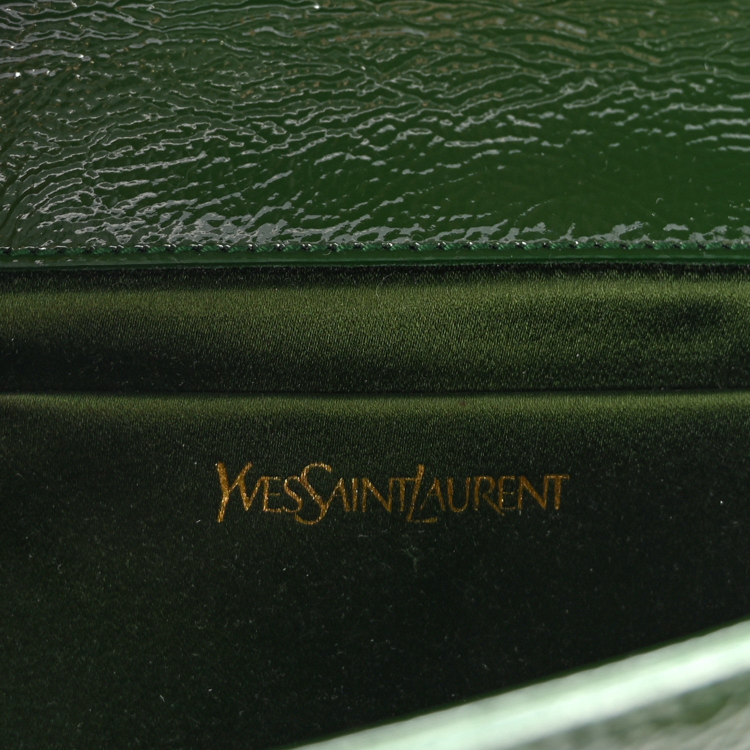 Saint Laurent Distressed Patent Small Belle De Jour Clutch Tartan Green 6 of 8