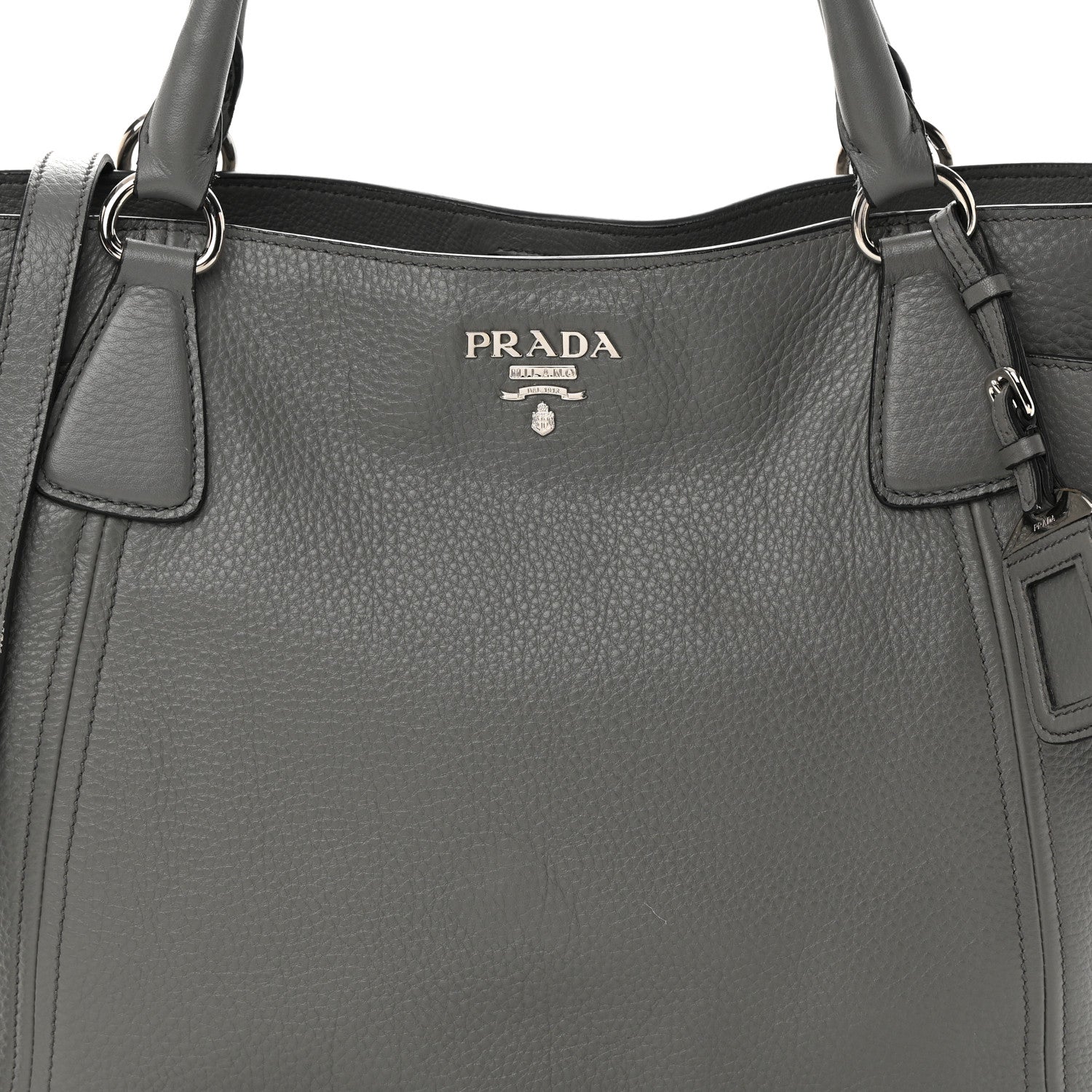 Prada Vitello Daino Side Pocket Tote Marmo 9 of 18