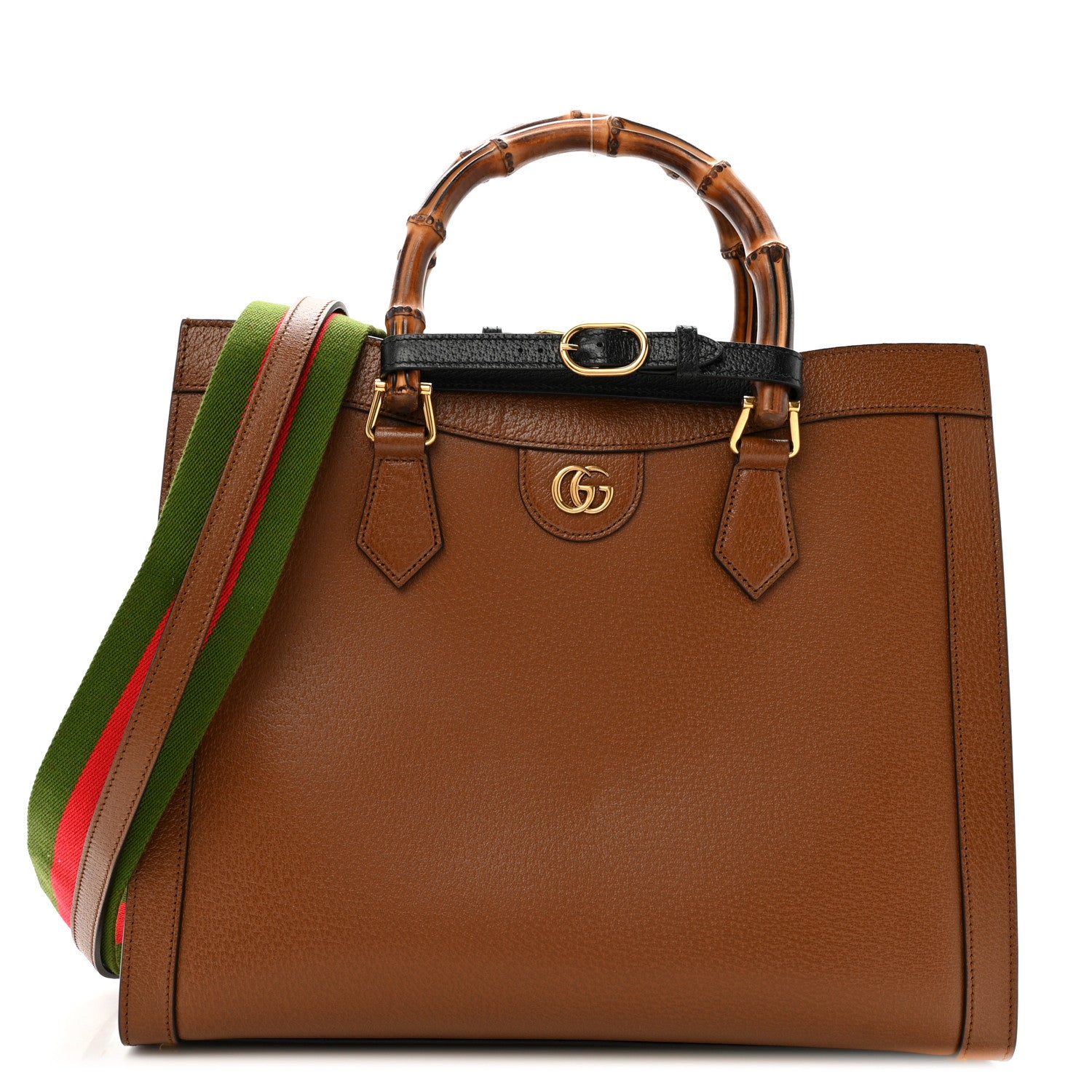 Gucci Textured Dollar Calfskin Medium Diana Tote Bag Cuir Black 1 of 13