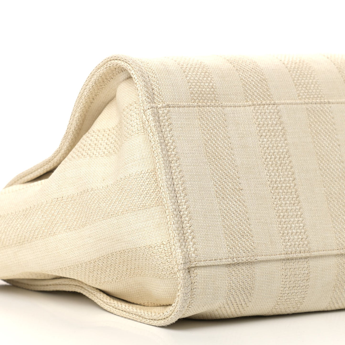 Mixed Fibers Striped Medium Deauville Tote Beige