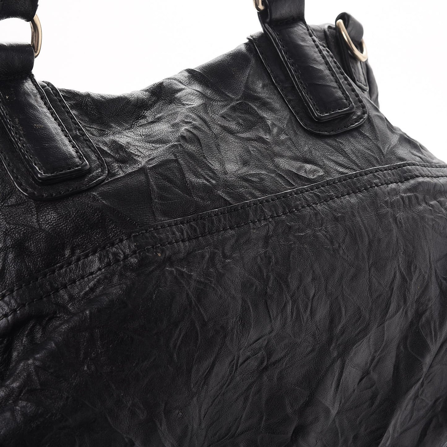 Tumbled Sheepskin Large Pandora Bag Black