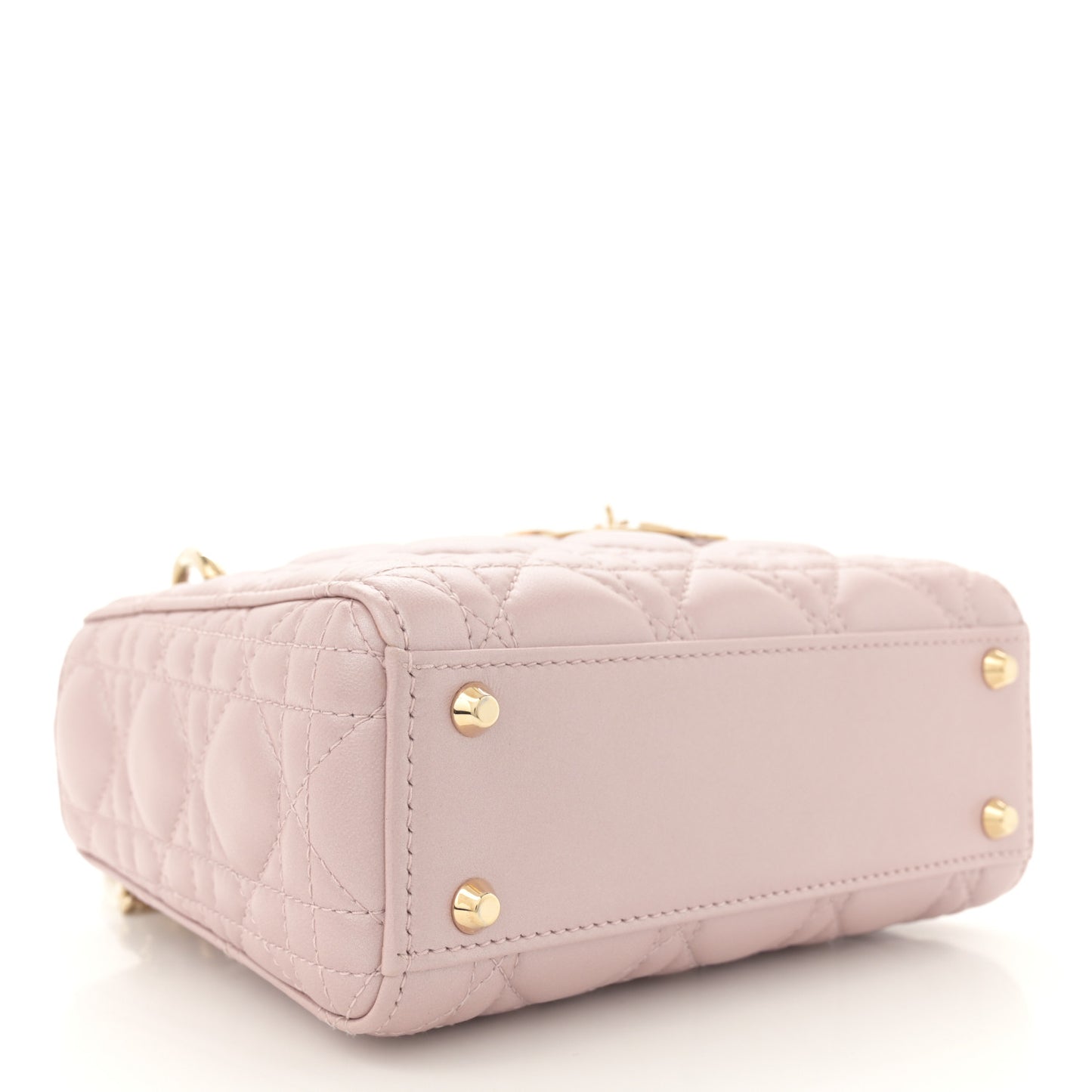 Metallic Lambskin Cannage Mini Lady Dior Lotus