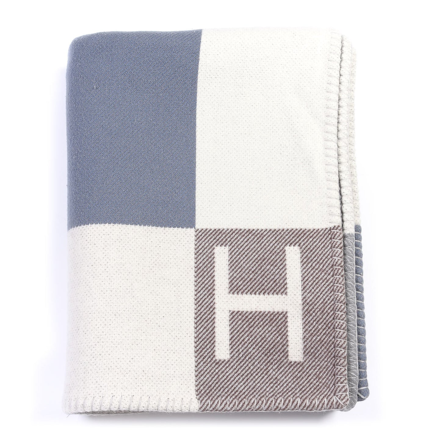 Wool Cashmere Avalon Vibration Blanket Ecru Gris
