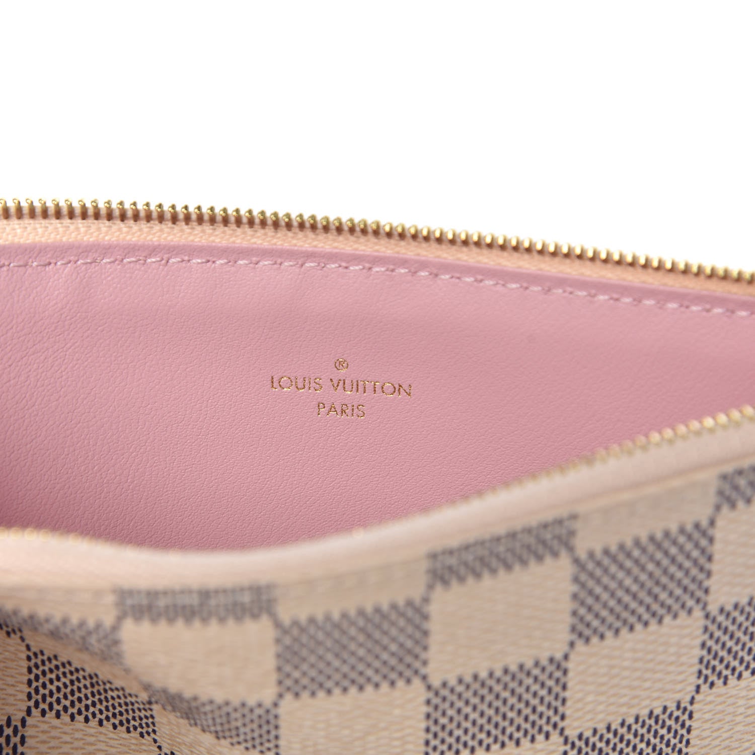 Louis Vuitton Damier Azur Felicie Chain Wallet Zippered Insert Rose Ballerine 6 of 6