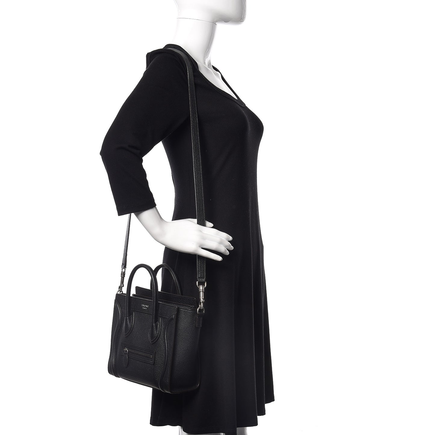 Drummed Calfskin Nano Luggage Black