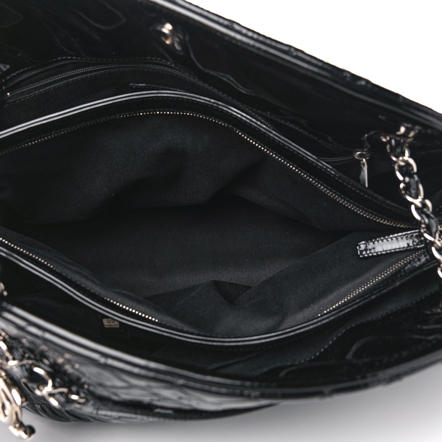Chanel Patent Quilted Maxi Just Mademoiselle Bowling Bag Black 5 of 12