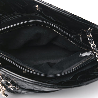 Chanel Patent Quilted Maxi Just Mademoiselle Bowling Bag Black 5 of 12