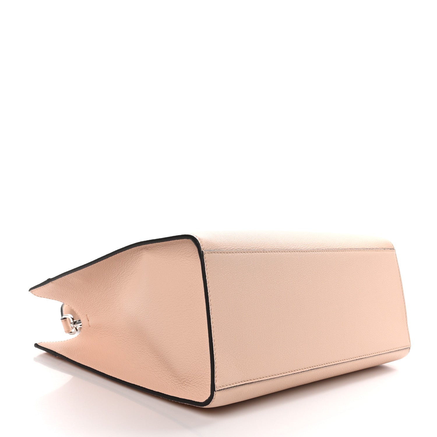 Fendi Vitello Cher Plexiglass Logo Debossed Medium Fendi Sunshine Shopper Tote Light Rose 4 of 9