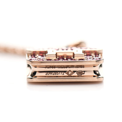Hermes 18K Rose Gold Pink Sapphire Constance Amulettes Pendant Necklace 5 of 6