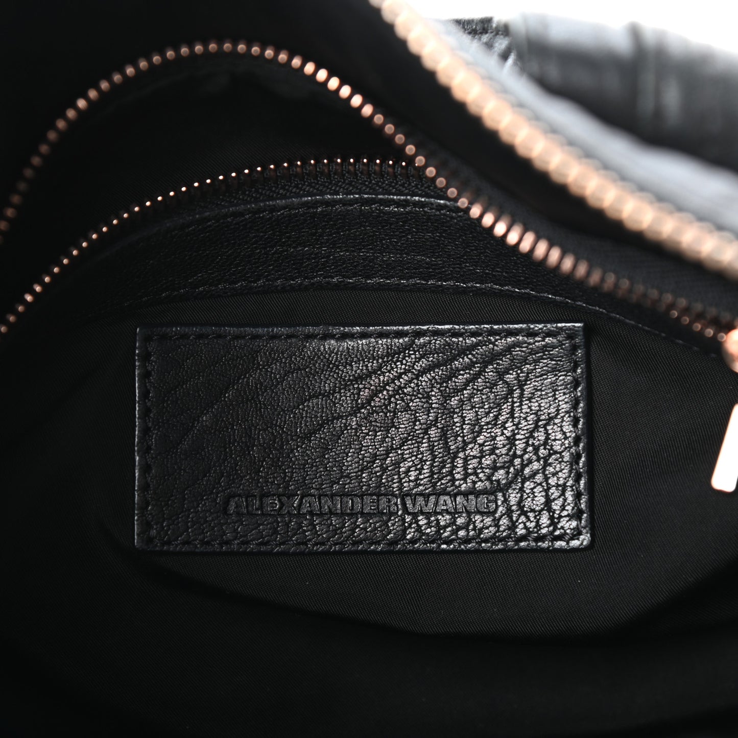 Pebbled Lambskin Rocco Black Rose Gold Hardware