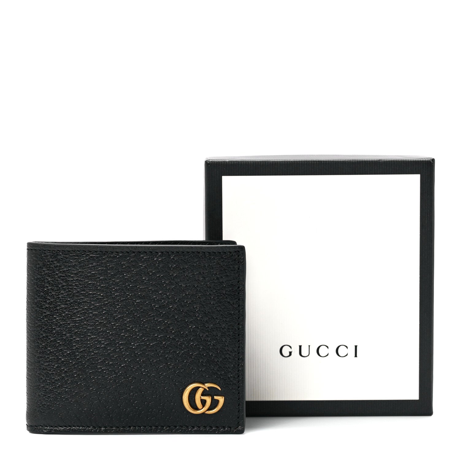 Gucci Calfskin Boar Effect GG Marmont Bi-Fold Wallet Black 12 of 12