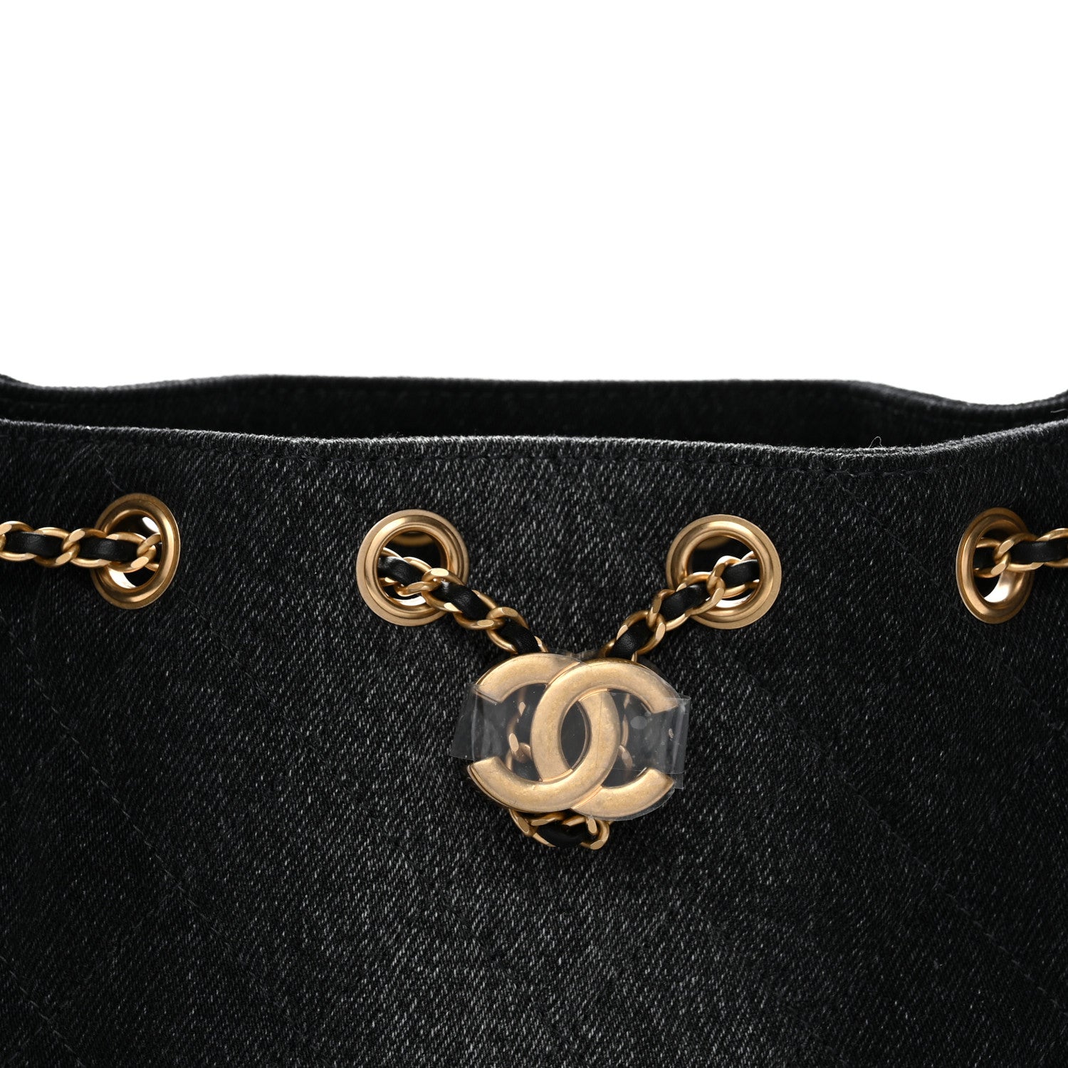 Chanel Washed Denim Quilted Mini Chanel 25 Handbag Black 8 of 11