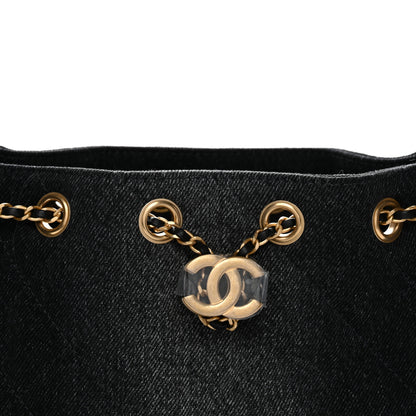 Chanel Washed Denim Quilted Mini Chanel 25 Handbag Black 8 of 11