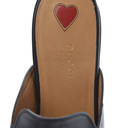 Gucci Calfskin Flower Embroidered Princetown Slippers 41 Black 7 of 10