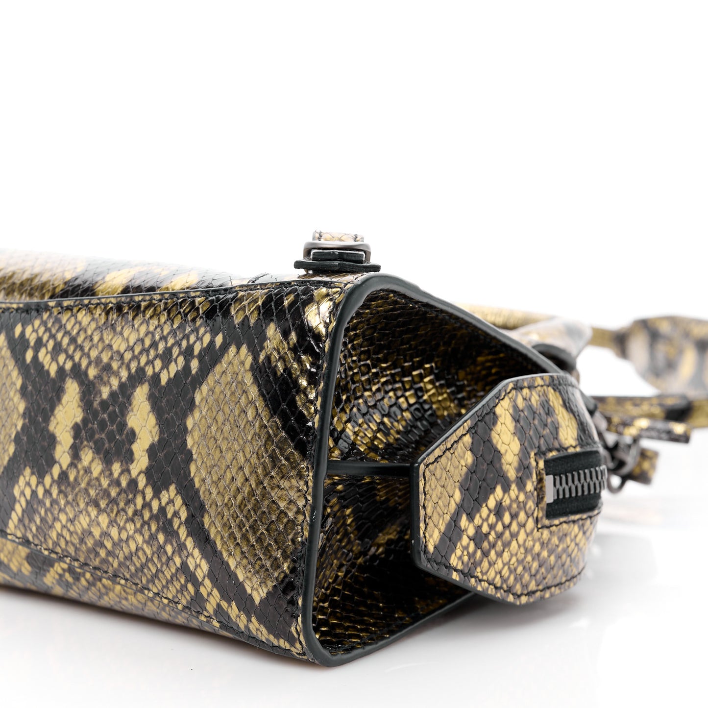 Calfskin Snake Effect Neo Classic Silver Hardware Mini City Gold Black