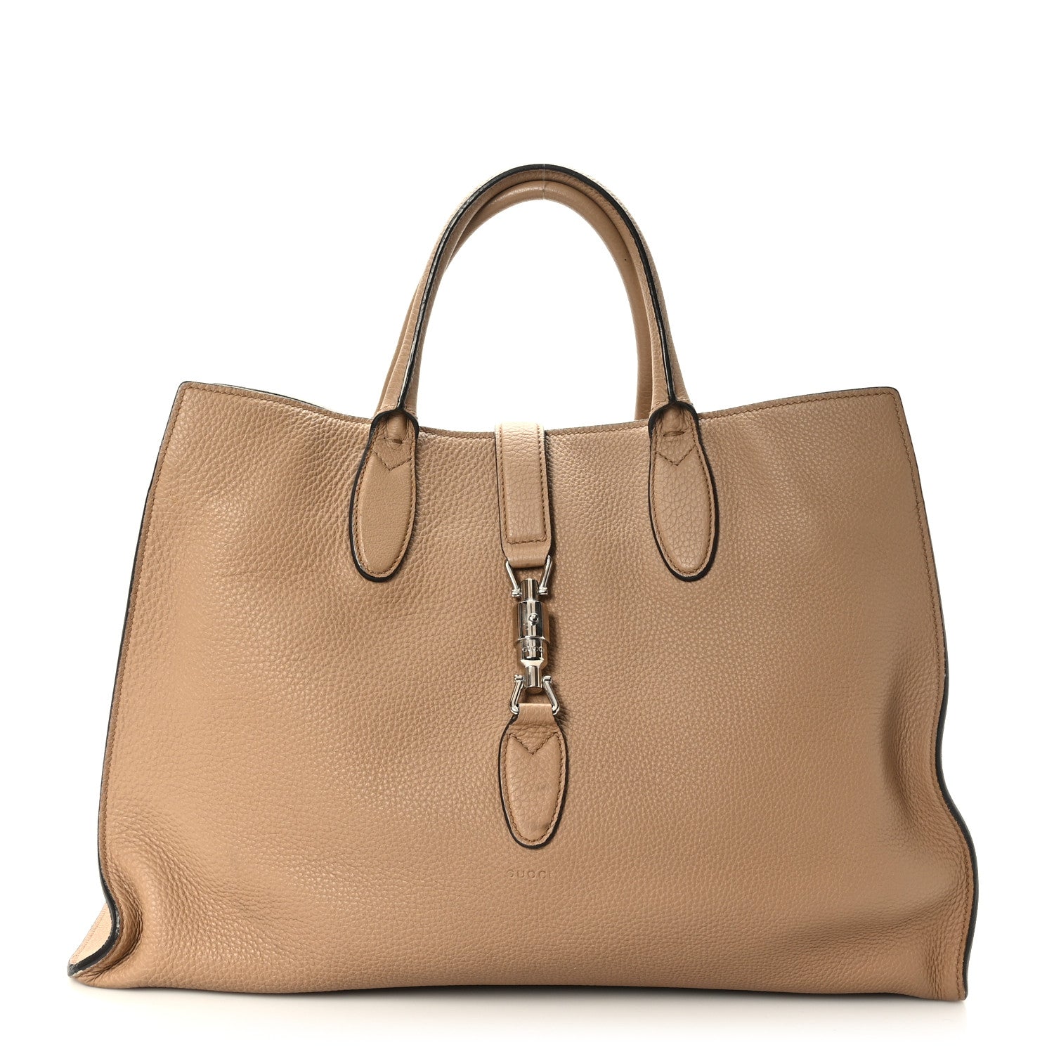 Gucci Soft Calfskin Medium Jackie Top Handle Bag Beige 1 of 9