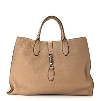 Gucci Soft Calfskin Medium Jackie Top Handle Bag Beige 1 of 9