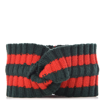 Gucci Wool Web Headband L Green Red 1 of 6