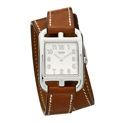 Hermes Stainless Steel Barenia 23mm Cape Cod Double Tour Quartz Watch Fauve 1 of 4