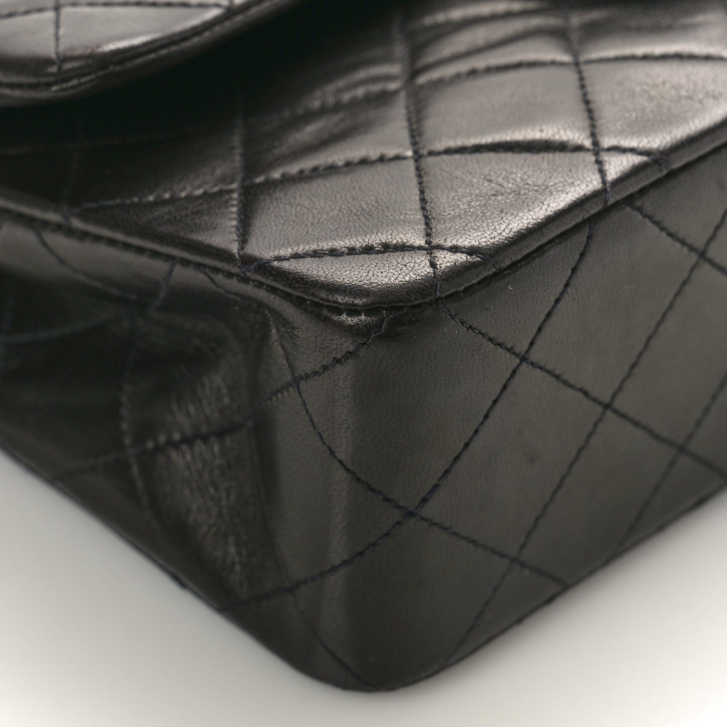Lambskin Quilted Small Double Flap Black