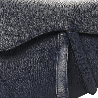 Christian Dior Grained Calfskin Saddle Bag Navy 8 of 10