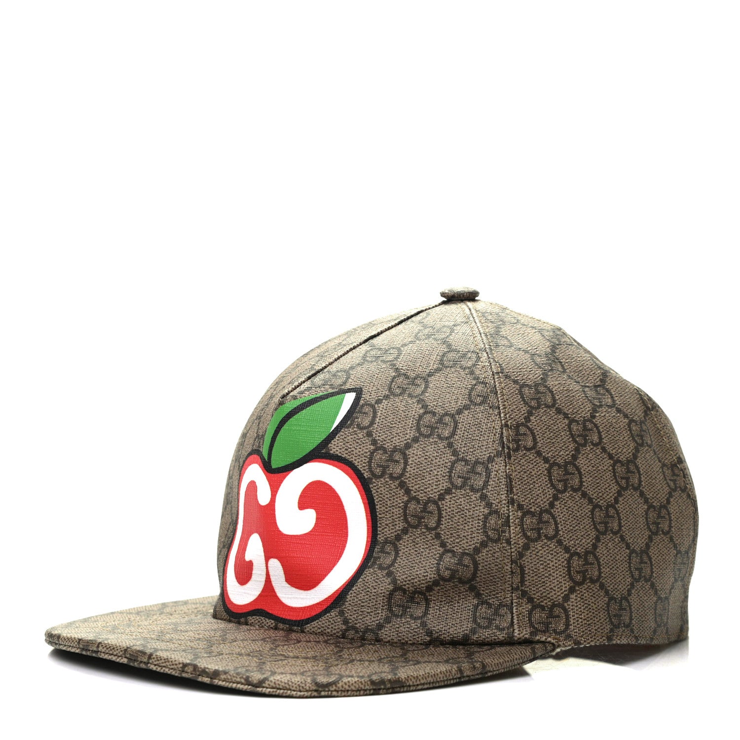 Gucci GG Supreme Monogram Apple Print Baseball Hat M Beige Red 1 of 8
