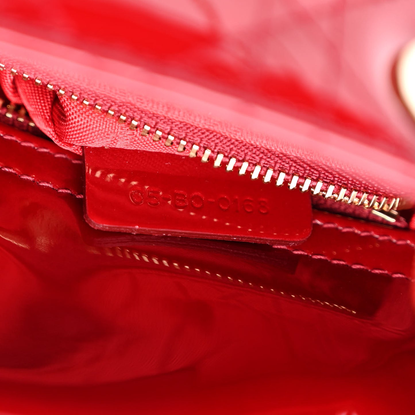 Patent Cannage Mini Lady Dior Red