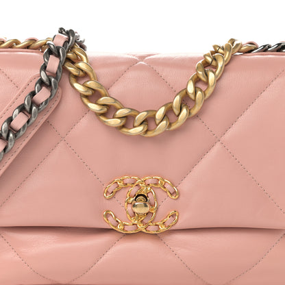 Chanel Goatskin Quilted Medium Chanel 19 Flap Light Pink 7 of 9