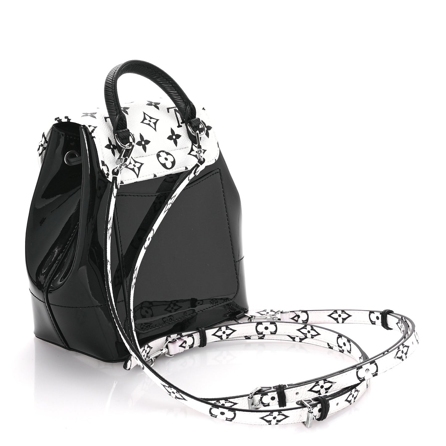 Patent Monogram Hot Springs Backpack Black White