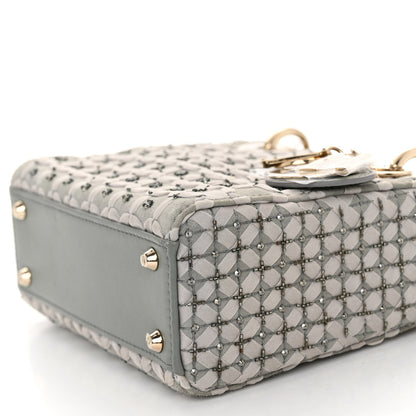 Christian Dior Suede Beaded Ribbon Mini Lady Dior Grey 9 of 10