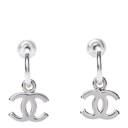Chanel Ruthenium CC Drop Earrings Silver 1 of 4