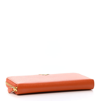 Prada Vitello Move Zip Around Wallet Papaya 3 of 4