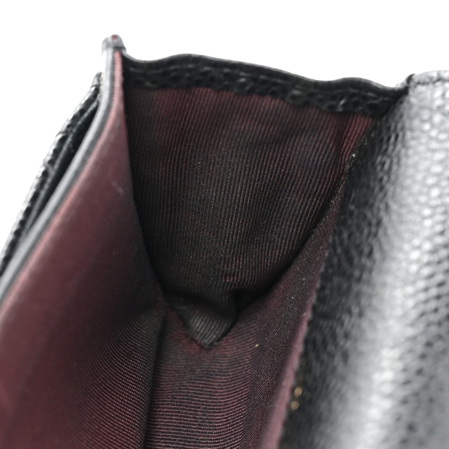 Caviar Quilted Flap Card Holder Wallet Black