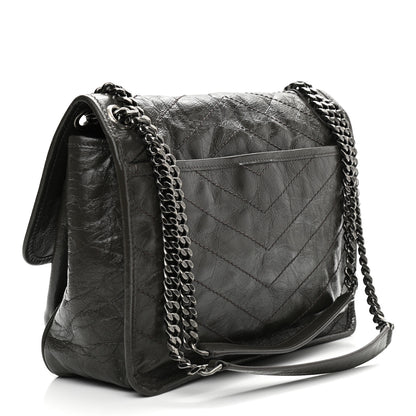 Saint Laurent Crinkled Calfskin Matelasse Monogram Medium Niki Chain Pebble 3 of 8