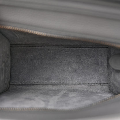 Celine Drummed Calfskin Nano Luggage Kohl 5 of 13