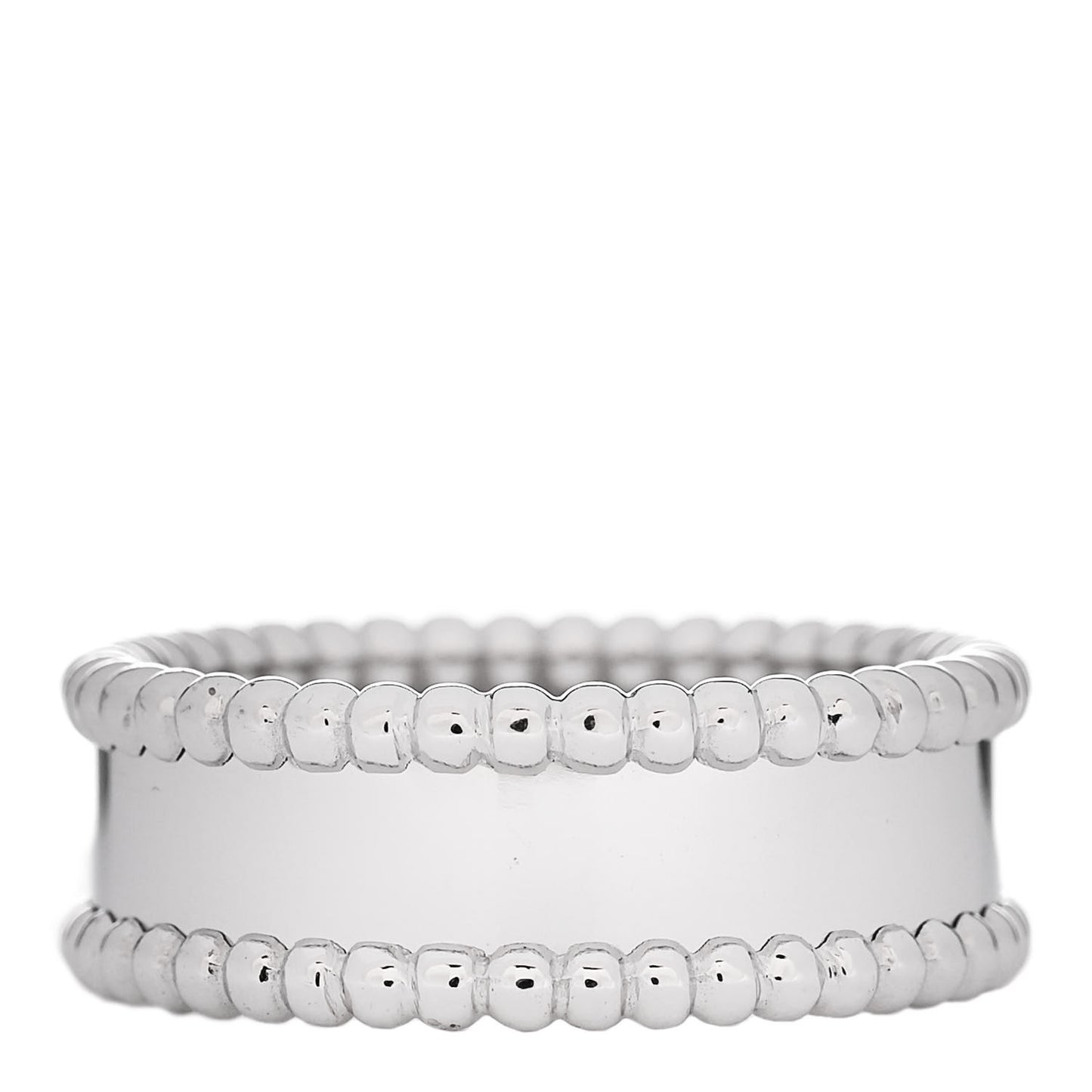 18K White Gold Perlee Signature Ring 58 8.25