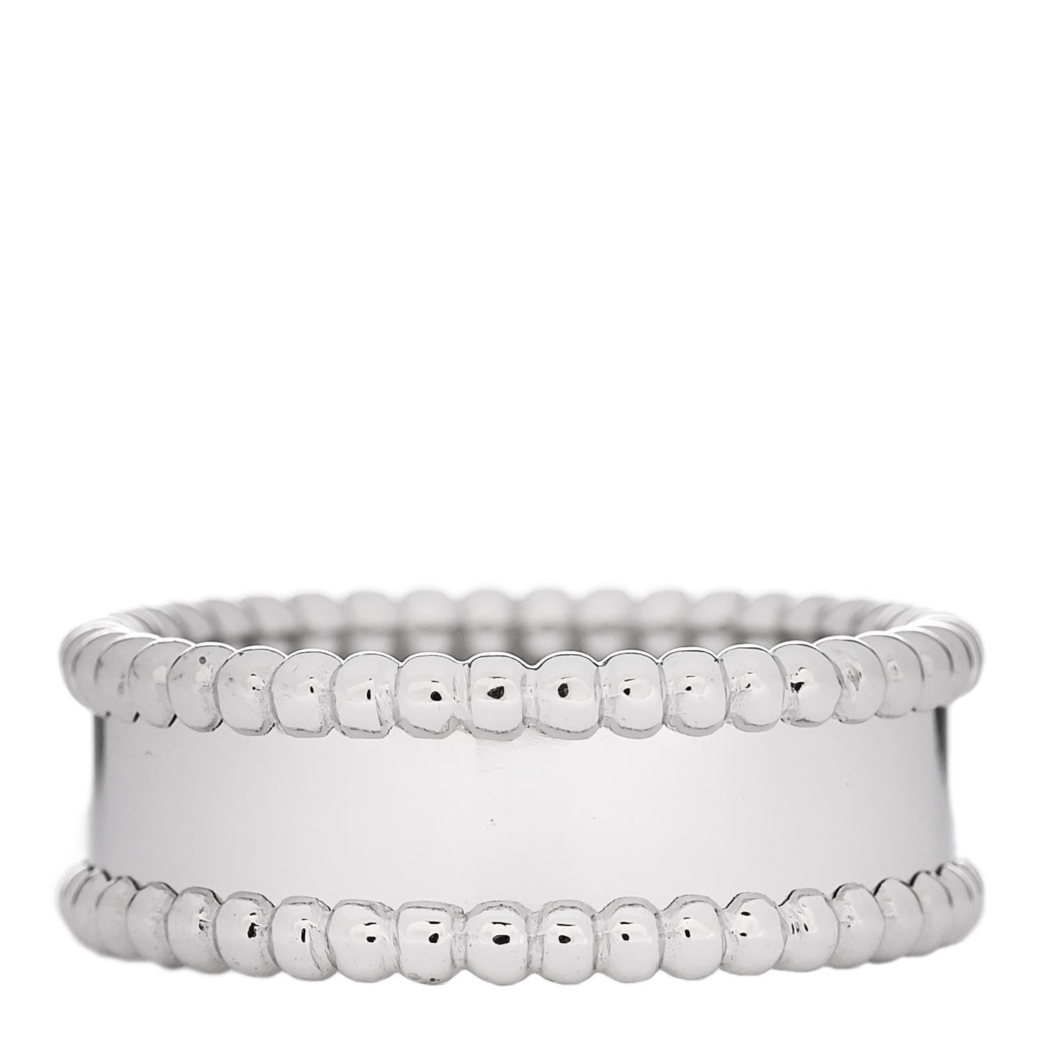 Van Cleef & Arpels 18K White Gold Perlee Signature Ring 58 8.25 3 of 6