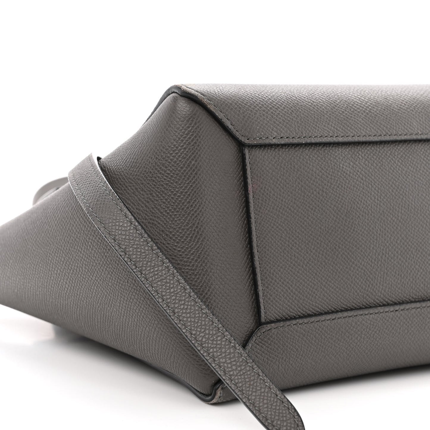 Grained Calfskin Micro Belt Bag Grey